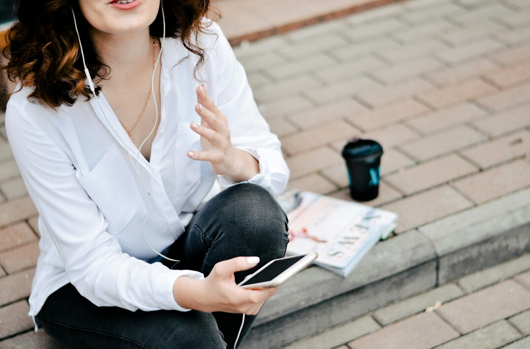 person practicing communication skills