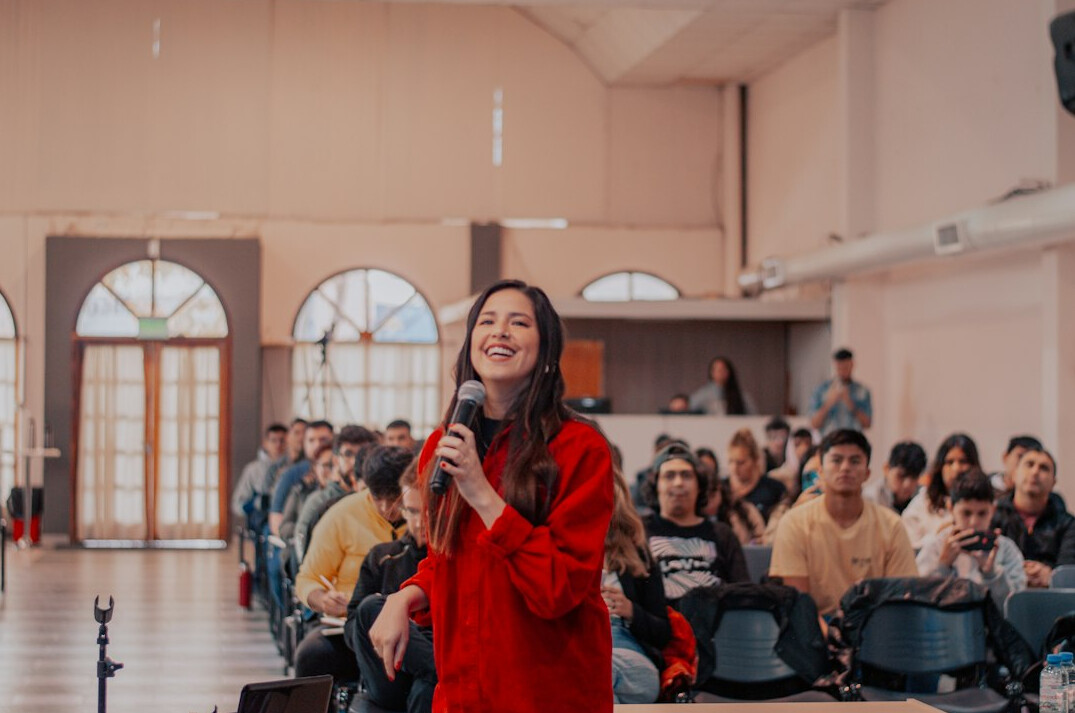 woman speaking confidently