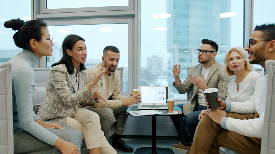 group of adults in communication workshop