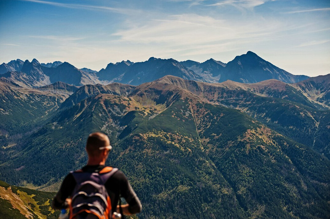 hiking in mountains